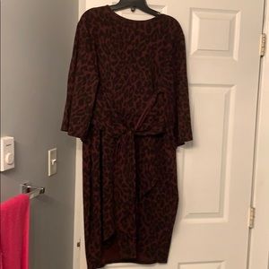 Kimono sleeve tie waist dress